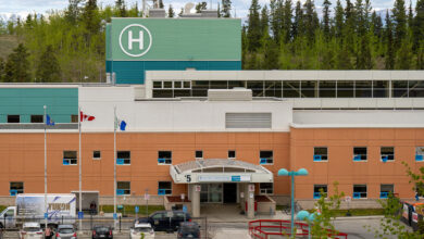 SHARP VIEWS EXCHANGED – Whitehorse General Hospital is seen recently. The Yukon Employees’ Union and the Yukon Hospital Corp. are at odds over the management of the employees’ pension plan. (Vince Fedoroff / The Yukon Star)